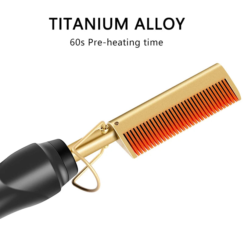 2-in-1 Hot Styling Brush
Short, clear, and benefit-focused: combines straightening and curling in one electric brush for wet or dry hair.