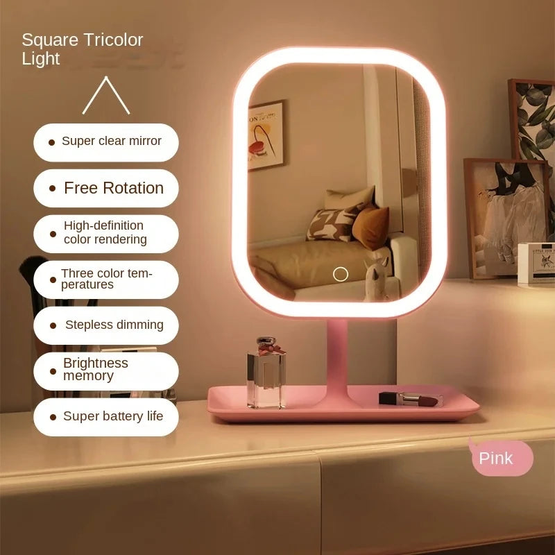 TriGlow Vanity Mirror
3-color LED touch-control makeup mirror for desk or bedroom.