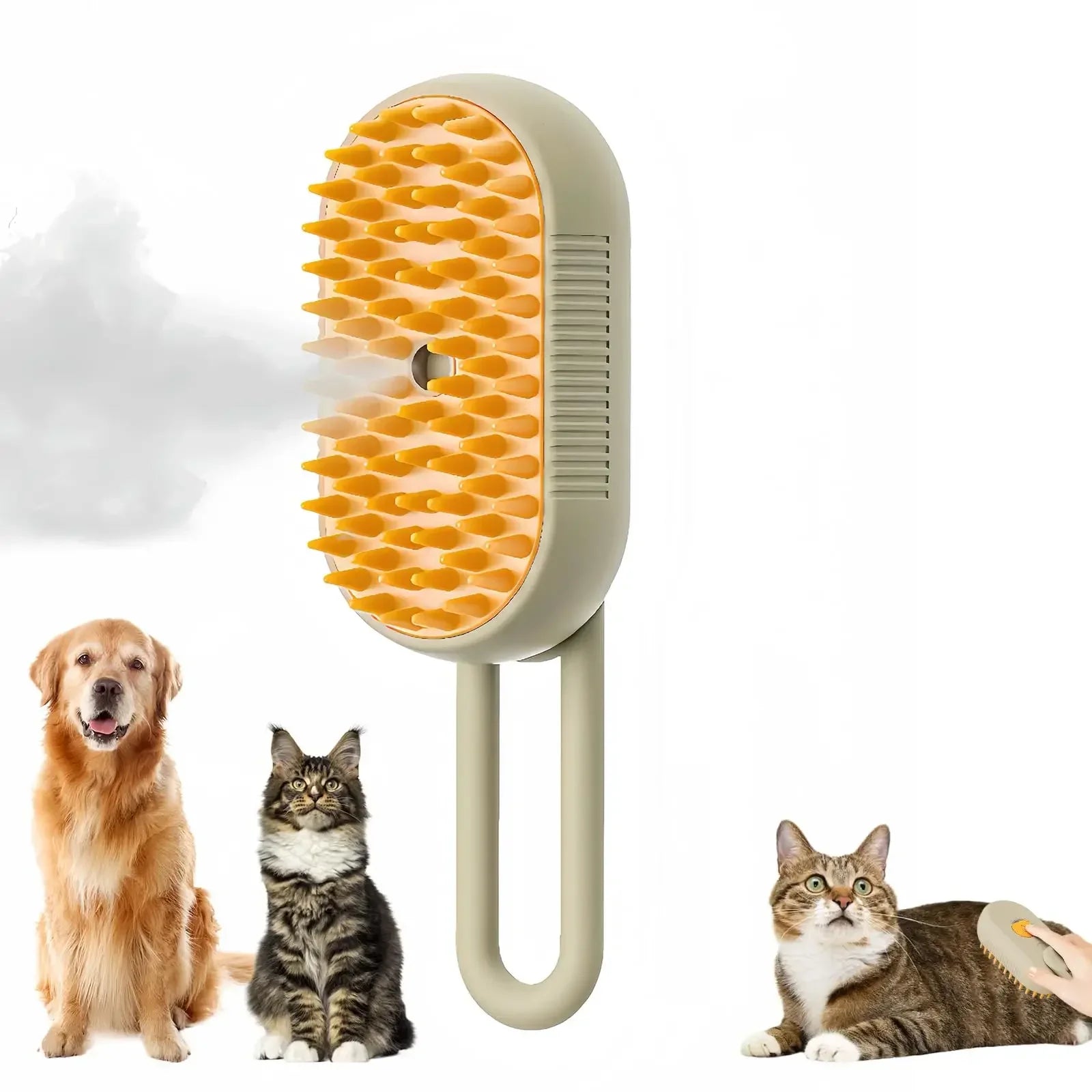 SteamGroom Pro Pet Brush

Upgraded steamy spray comb effortlessly detangles and cleans dog/cat fur—floating design for styling, hair removal, and spa-like grooming.