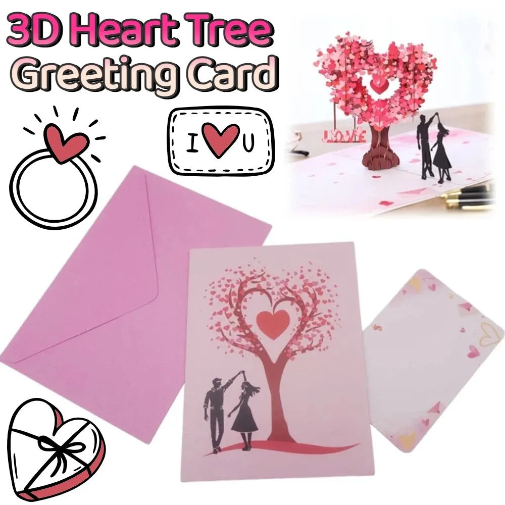 Love Blooms 3D Heart Tree Pop-Up Card