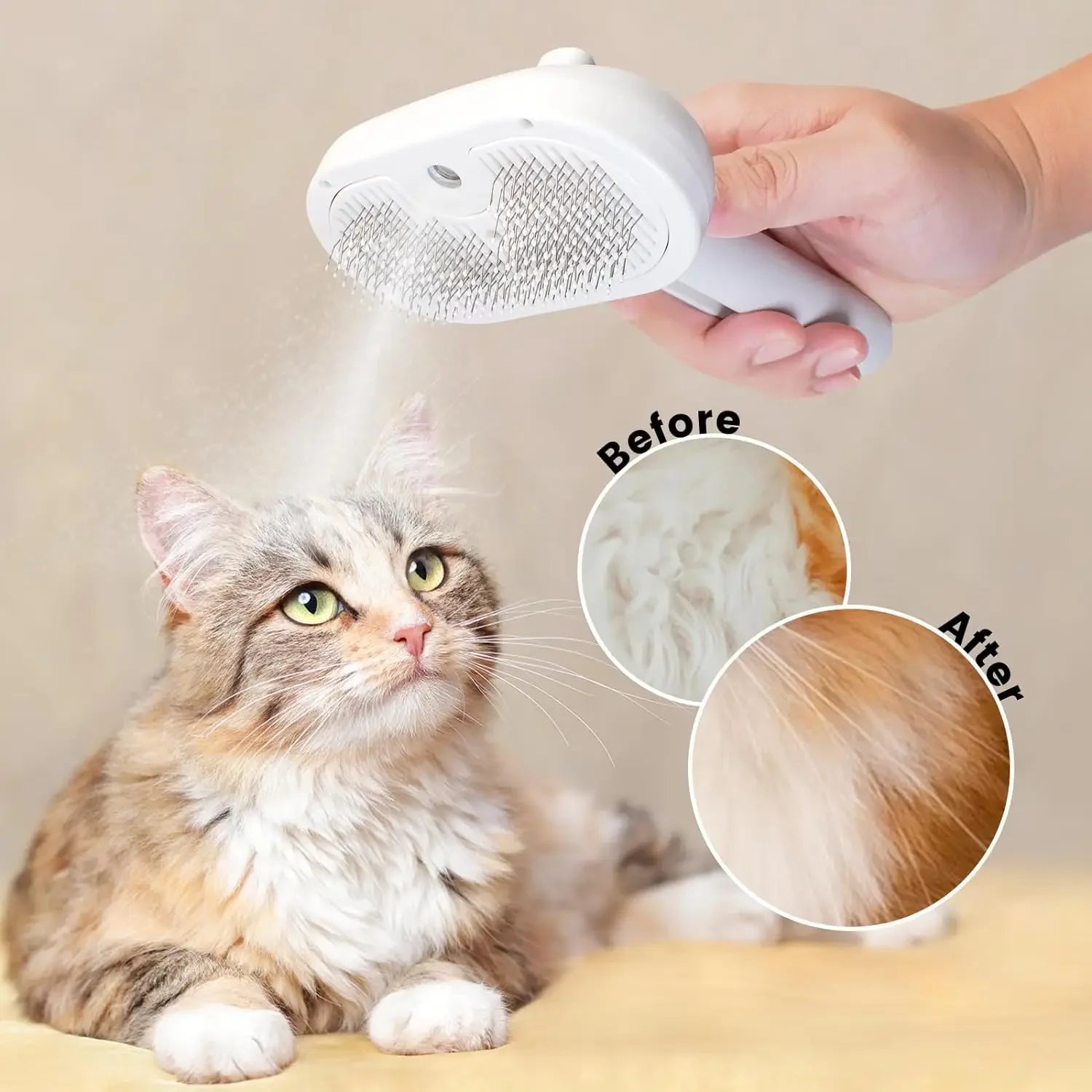 SteamGroom Pro Pet Brush

Upgraded steamy spray comb effortlessly detangles and cleans dog/cat fur—floating design for styling, hair removal, and spa-like grooming.
