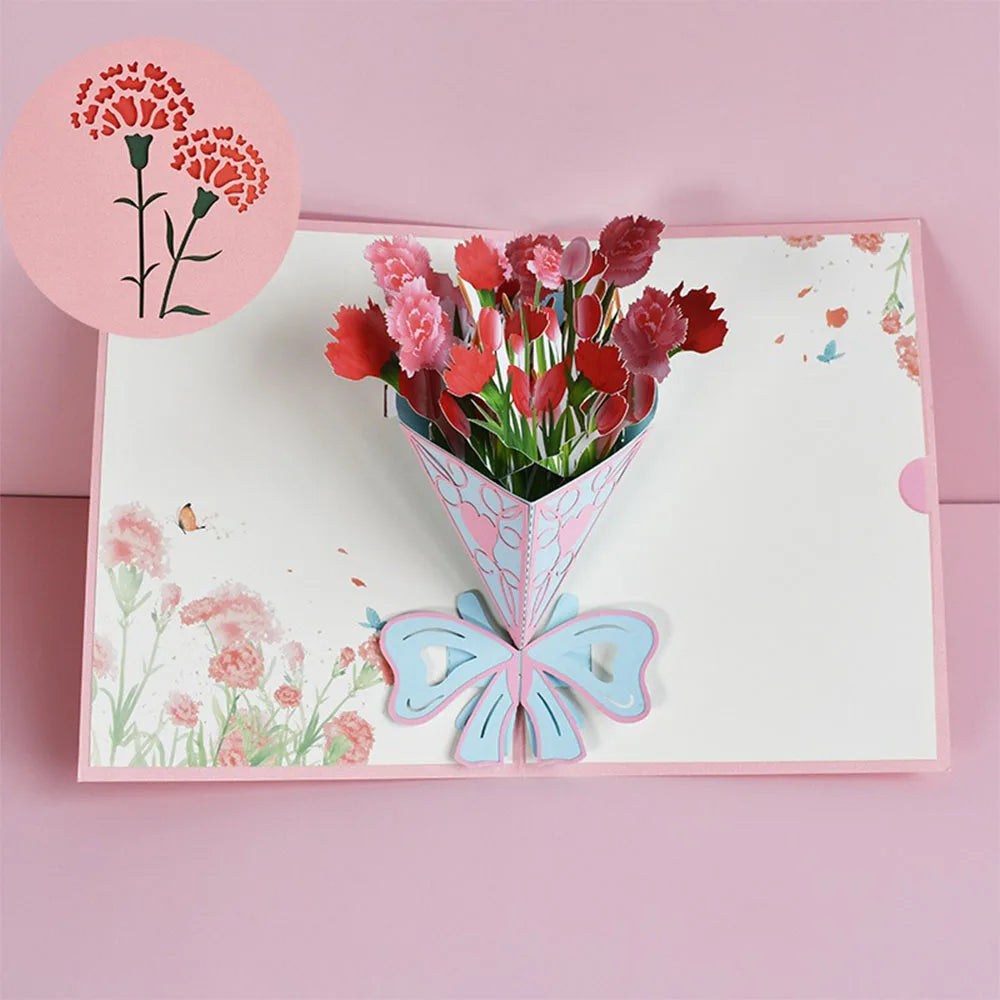 Blossoming 3D Peach Tree Pop-Up Card