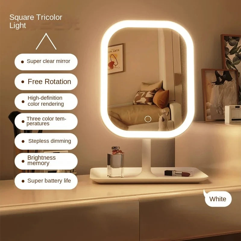 TriGlow Vanity Mirror
3-color LED touch-control makeup mirror for desk or bedroom.