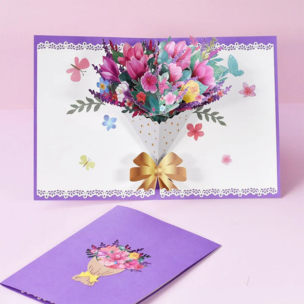Blossoming 3D Peach Tree Pop-Up Card